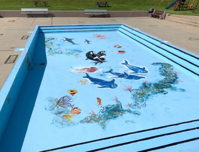 ADAPPT participants volunteered to paint the Reading community pool.