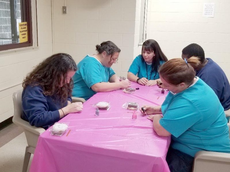 Picture: North Piedmont CRV participants hold a manicure event