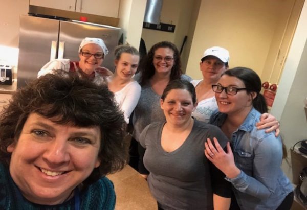 Photo: hoto: Staff and participants at ADAPPT partnered with Safe Berks to sponsor meals for survivors of domestic violence on March 6.