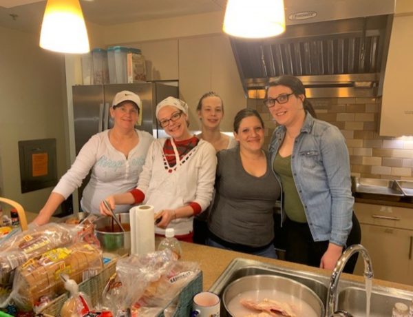 Photo: hoto: Staff and participants at ADAPPT partnered with Safe Berks to sponsor meals for survivors of domestic violence on March 6.