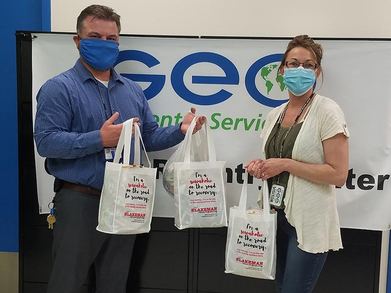 Casper Reentry residents helps make masks for youth centers