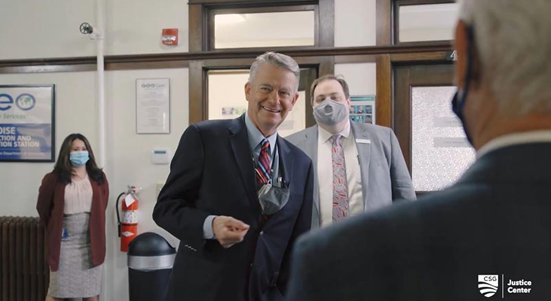 Idaho Governor Brad Little tours Boise Connection and Intervention Station