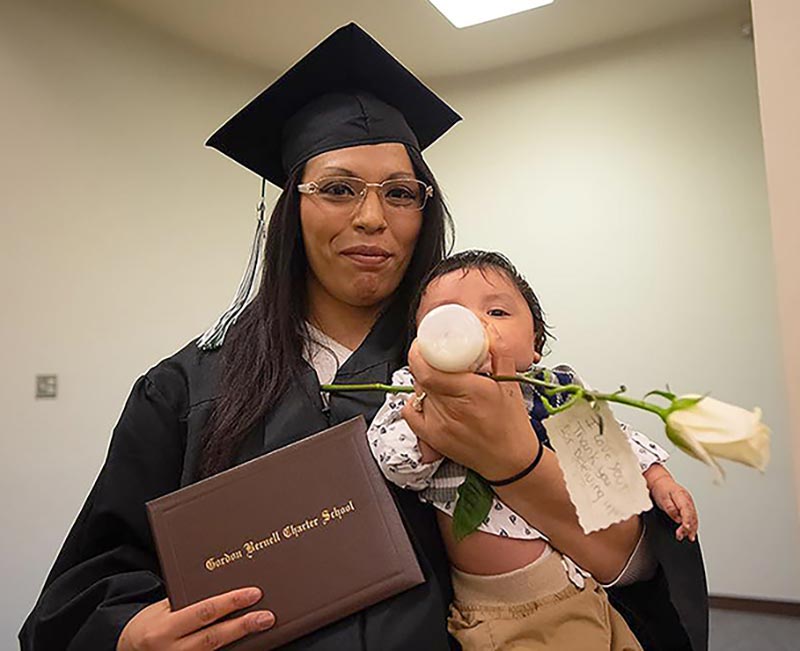 Program for moms helps recovery academy participant complete high school