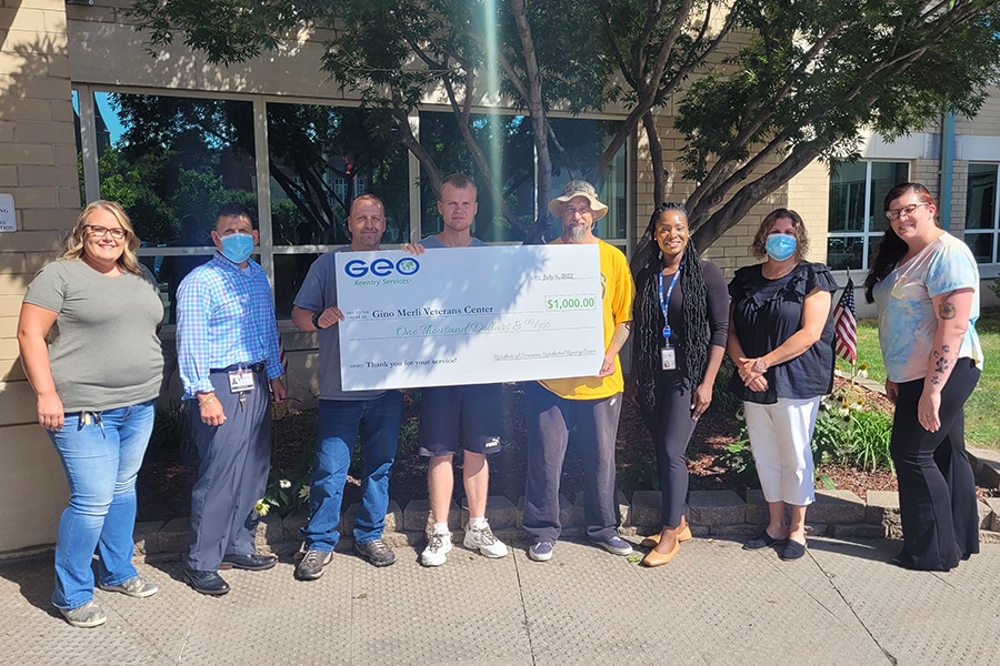 GEO Reentry Scranton Residential Center donated $1,000 to a local veterans’ center