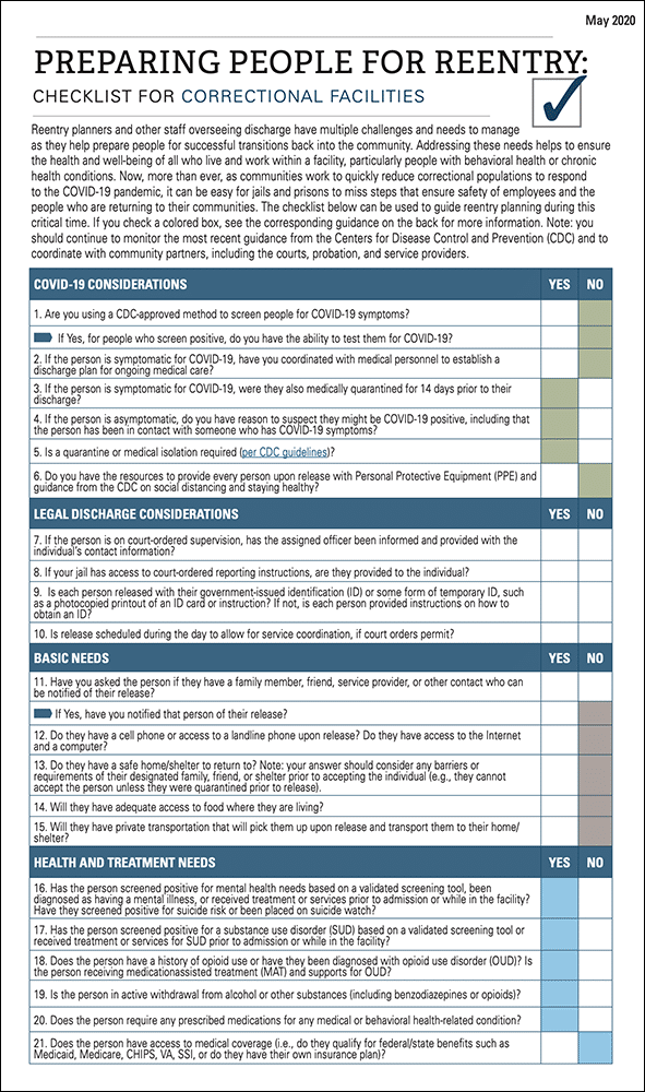 council-of-state-governments-releases-reentry-planning-checklist-for