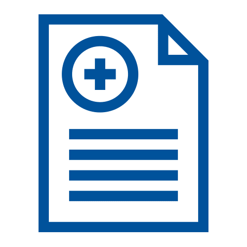 Icon of a page with lines representing text, symbolizing employee benefits information.